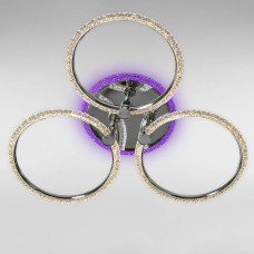 Люстра стельова світлодіодна SC-19382/3C CR PK/BU/PL 90W+16W 2.4G Ф650*100, колір хром