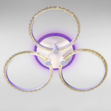 Люстра стельова світлодіодна SC-19382/3C WH PK/BU/PL 90W+16W 2.4G Ф650*100, колір білий