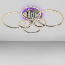 Люстра стельова світлодіодна SC-19383/2+2+2C CR PK/BU/PL 176W+20W 2.4G 920*640*160, колір хром
