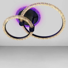 Люстра стельова світлодіодна SC-19383/2C BK PK/BU/PL 48W+8W 390*280*160, колір чорний