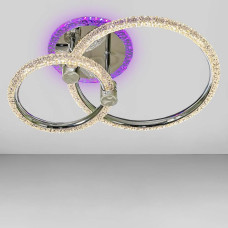 Люстра стельова світлодіодна SC-19383/2C CR PK/BU/PL 48W+8W 390*280*160, колір хром