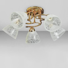 Люстра стельова Light House SH-18161/5A FG 560*560*240 E27*5 колір золото, плафони білі візерунком