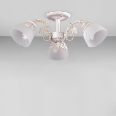 Люстра стельова Light House SH-18212/3D WG 600*600*200 E27 колір білий із золотом, плафони білі візерунком