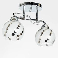 Люстра стельова Light House SH-19395/2A CR 400*200*220 колір хром, плафон білий + хром