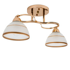 Люстра стельова Light House SH-19400/2 FG 460*150*220 E27*2 колір золото, плафони білі 