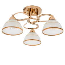 Люстра стельова Light House SH-19400/3 FG 480*480*220 E27*3 колір золото, плафони білі 