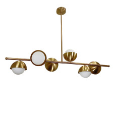 Люстра стельова молекула Light House LS-18074-6 бронза, плафон білий