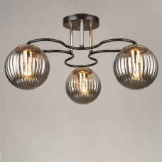 Люстра стельова Light House SRS-19414/3 чорний + золото, колір плафону димчастий