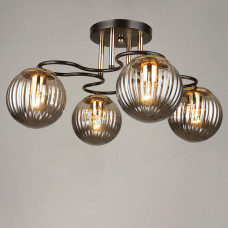 Люстра стельова Light House SRS-19414/4 чорний + золото, колір плафону димчастий