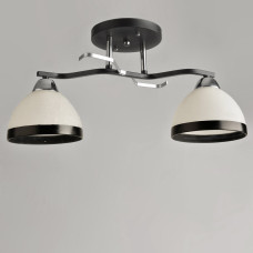 Люстра стельова Light House SRS-19415/2 BK+CR колір чорний + хром, плафон білий + чорний