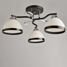 Люстра стельова Light House SRS-19415/3 BK+CR колір чорний + хром, плафон білий + чорний