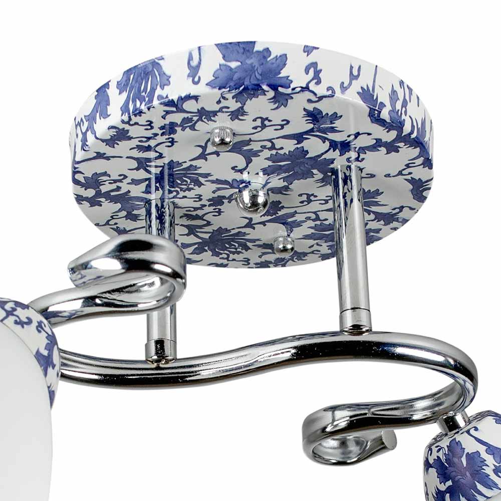 Зображення Люстра стельова Light House SRS-19433/2 білий з синім візерунком + хром, плафон білий ИМ Light-Deco 2 