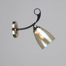 Настінний світильник Бра Light House SRS-19484/1W BK+FGD чорний + золото, колір плафону янтарний 