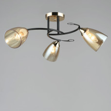 Люстра стельова Light House SRS-19484/3 BK+FGD чорний + золото, колір плафонів янтарний