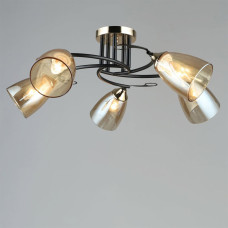 Люстра стельова Light House SRS-19484/5 BK+FGD чорний + золото, колір плафонів янтарний
