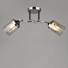 Люстра стельова Light House SRS-19485/2 BK+CH чорний + хром, плафон прозорий з візерунком