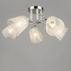 Люстра стельова Light House SRS-19486/5 CH+WT хром + білий, плафон білий 