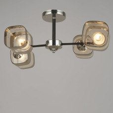 Люстра стельова Light House SRS-19487/4 CH+BK хром + чорний, колір плафонів прозорий