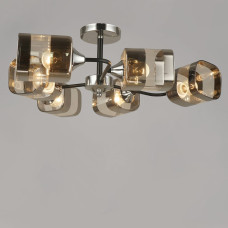 Люстра стельова Light House SRS-19487/6 CH+BK хром + чорний, колір плафонів прозорий