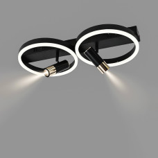 Люстра стельова світлодіодна LED Light House SY-19489/4 BK+FGD 510*250*100 56+10W чорний + золото