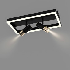 Люстра стельова світлодіодна LED Light House SY-19490/3 BK+FGD 400*200*100 42+10W чорний + золото