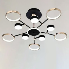 Люстра стельова світлодіодна LED Light House SY-19492/5+5+1 BK+FGD D880*H350 184W чорний + золото