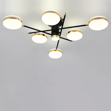 Люстра стельова світлодіодна LED Light House SY-19500/6+1 BK+GD D950*H240 118W чорний + золото
