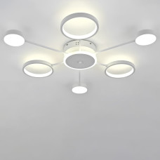 Люстра стельова світлодіодна LED Light House SY-19501/3+3+1 WH D740*H80 126W PULT DU біла