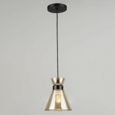 Люстра підвісна Light House SRS-19507/1Н BK колір чорний, плафон бурштиновий 