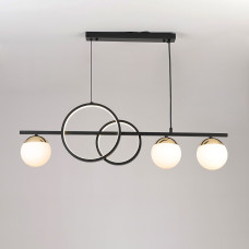 Люстра підвісна Light House SRS-19510/3+2 BK+GD колір чорний + золото, плафон білий