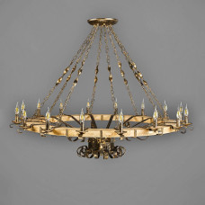 Люстра свічки підвісна дерев'яна Light House DL-13417 чорний + патина + золото