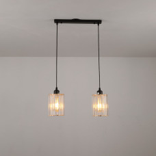 Люстра підвісна Light House SRS-19468-2 BK+CR колір чорний, плафон прозорий 