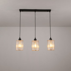 Люстра підвісна Light House SRS-19468-3 BK+CR колір чорний, плафон прозорий