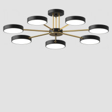Люстра стельова світлодіодна Light House SRS-19521/7 BK+FGD, колір чорний + золото