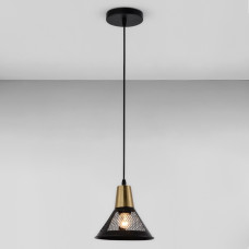 Люстра підвісна в стилі лофт Light House SRS-19525/1 BK+COPPER, колір чорний + мідний