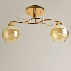 Люстра стельова Light House SH-19529/2 FG 480*180*240 колір золото, плафон бурштиновий 