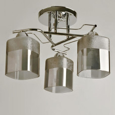 Люстра стельова Light House SH-19533/3 CR 400*400*250 колір хром, плафон димчастий