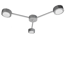 Люстра стельова (стельовий світильник) Атмолайт Quant GX53 C3-350 MoireSilver муар срібло