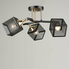 Люстра стельова декоративна Light House SRS-19540/3 чорна золото