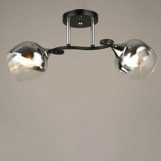Люстра стельова Light House SRS-19546/2 чорний + хром, плафон хром + прозорий