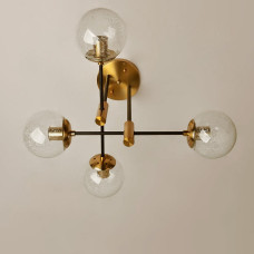 Люстра стельова Light House SH-19568/4A COPPER+BK 580*580*370 колір мідь + чорний, плафон прозорий 