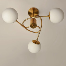 Люстра стельова Light House SH-19569/3 COOPER 580*580*380 колір золото, плафон білий 