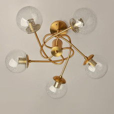 Люстра стельова Light House SH-19569/5A COOPER 580*580*380 колір золото, плафон прозорий 