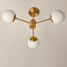 Люстра стельова Light House SH-19572/3 COPPER 600*600*320 колір золото, плафон білий 