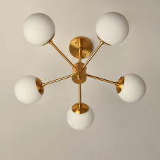 Люстра стельова Light House SH-19572/5 COPPER 600*600*320 колір золото, плафон білий 