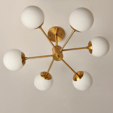 Люстра стельова Light House SH-19572/6 COPPER650*650*380 колір золото, плафон білий 