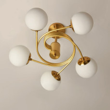 Люстра стельова Light House SH-19573/5 COPPER+GD 580*580*340 колір золото, плафон білий 