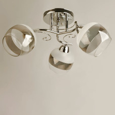 Люстра стельова Light House SH-19574/3A CR 480*480*230 колір хром, плафон білий + сірий