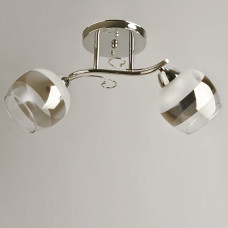 Люстра стельова Light House SH-19574/2A CR 460*150*230 колір хром, плафон білий + сірий
