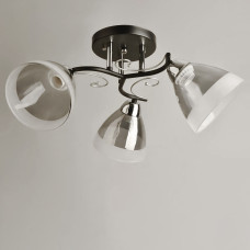Люстра стельова Light House SH-19575/3B BK+CR 480*480*230 колір хром, плафон білий + сірий